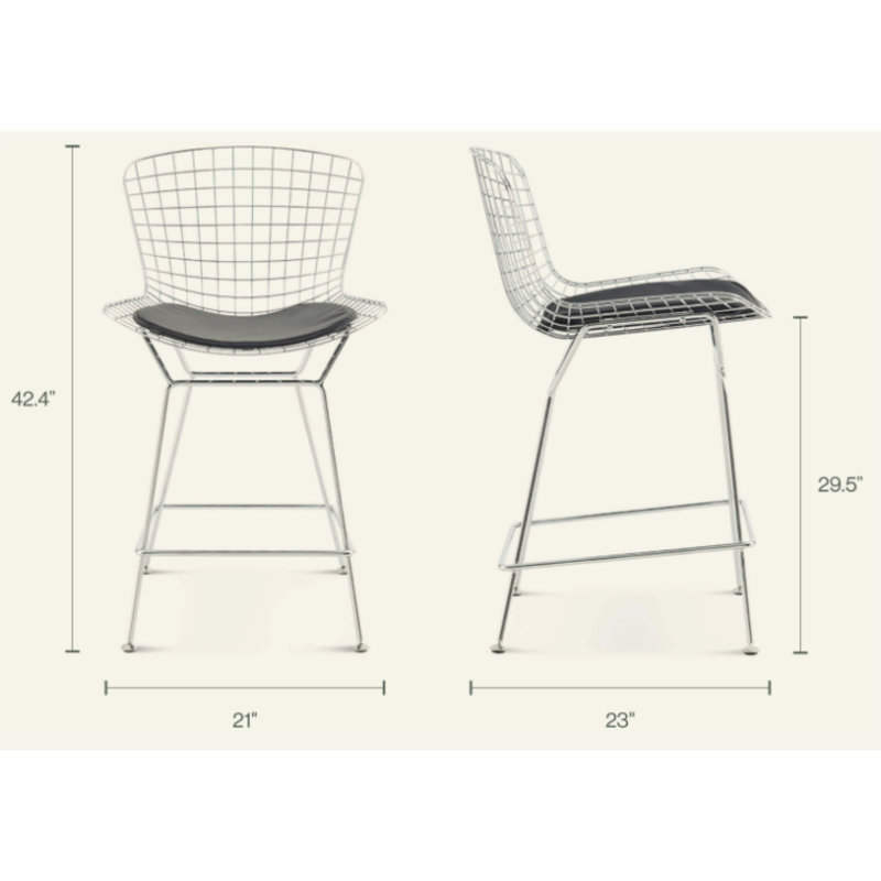 Ensemble de deux tabourets de bar Bertoia
