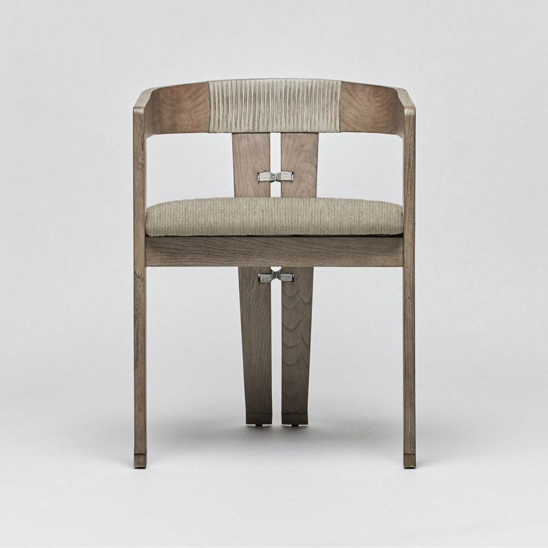 Fauteuil Maryl III, Gris délavé, Faux lin fougère