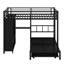 Lit superposé avec garde-robe intégrée, lit gigogne et bureau pliable-266181331