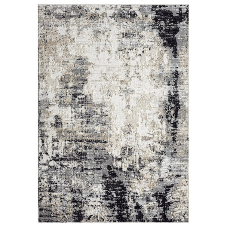Abstract Textured High-Low Pile Area Rug