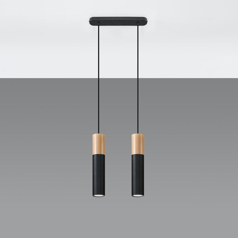 Dubin 2 - Light Kitchen Island;Cylinder;Cluster Pendant, Black