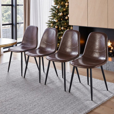 4-Pack Dining Chairs With Sleek Style & Metal Legs