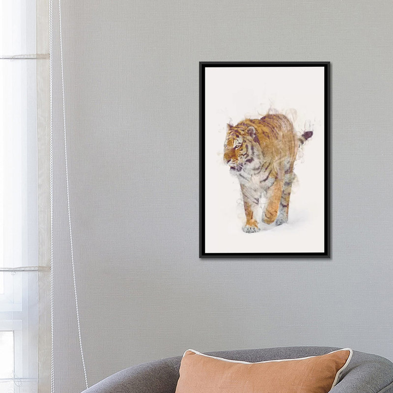 «The Tiger», impression sur toile tendue, H 26 po x l 18 po x P 1,5 po, Pas de tapis, Toile avec cadre noir