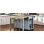 Îlot de cuisine de 47 po avec îlot de cuisine en placage de bois d'hévéa, avec tablettes de rangement intégrées, prises de courant, îlot de cuisine avec 2 tiroirs et 2 armoires, gris et bleu-1381624127