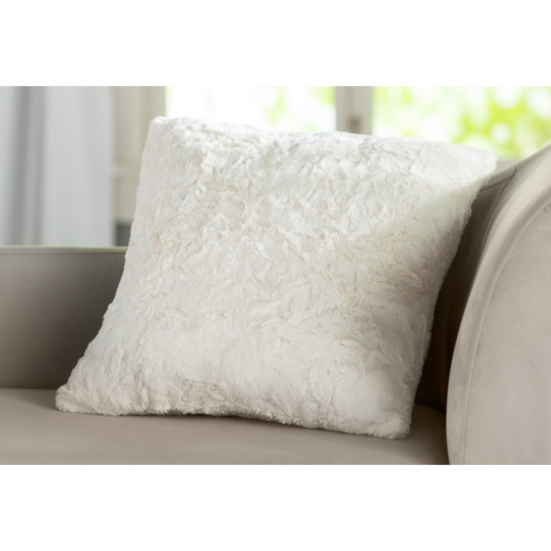 Lollipops And Roses Faux Fur Reversible Throw Pillow, 16" H x 16" W