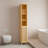 Natural Bamboo Tall Narrow Cabinet, High Capacity Slim Storage For Home