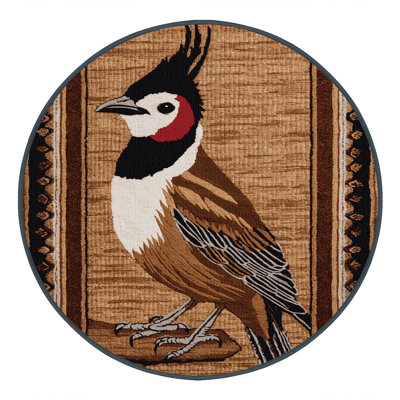 Washable Red whiskered Bulbul Birds Area Rug
