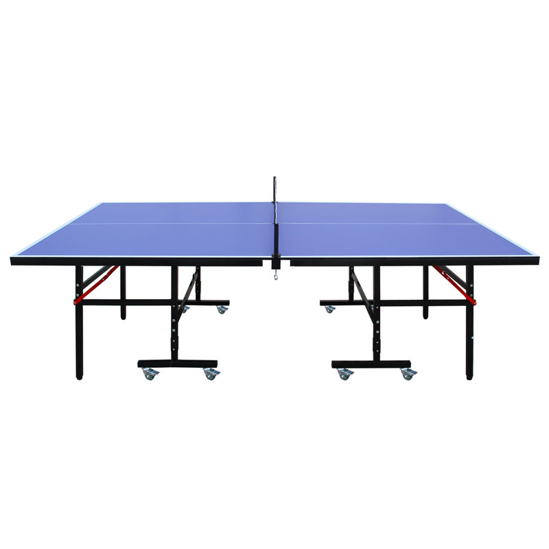 8Ft Mid-Size Table Tennis Table Foldable & Portable Ping Pong Table Set For Indoor Games With Net