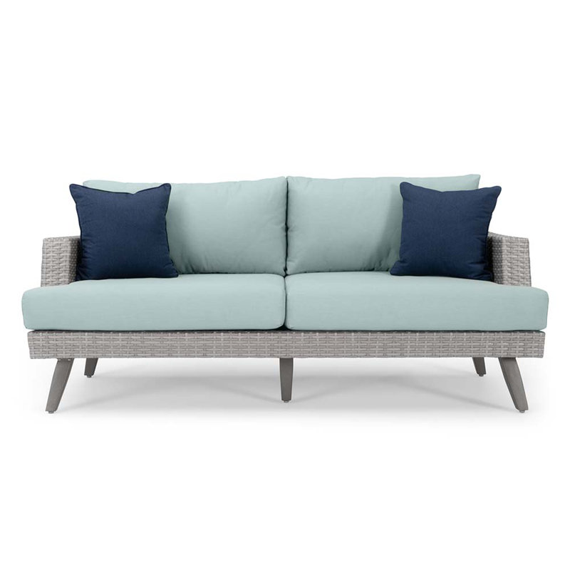 Ehrenfried 71 " W Loveseat with Cushions, Canvas Spa Sunbrella® Canvas