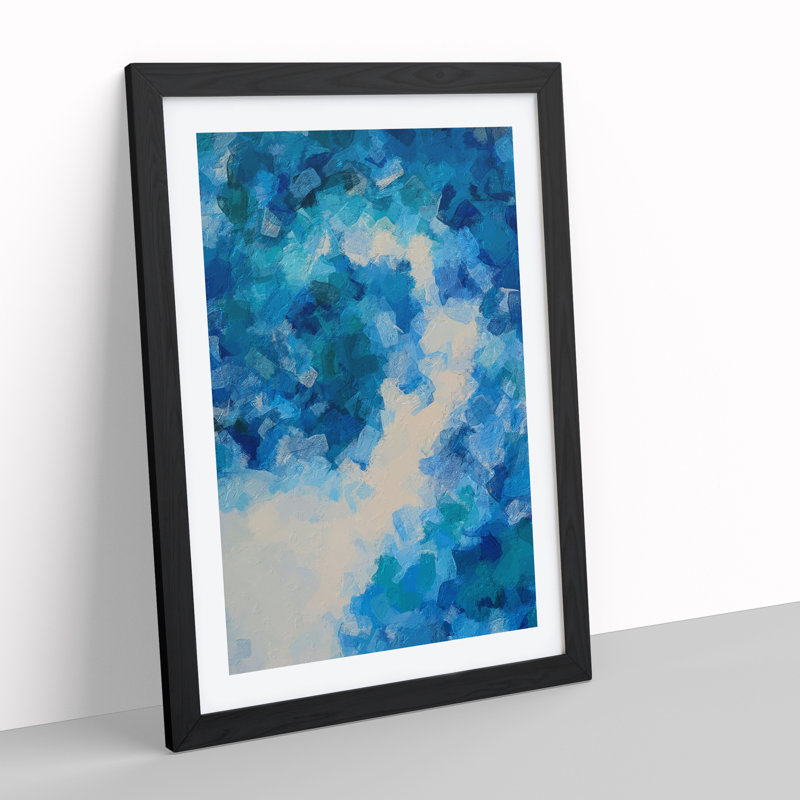 Take Action Abstract - Single Picture Frame Painting, 64cm H x 46cm W x 2cm D, Black Framed