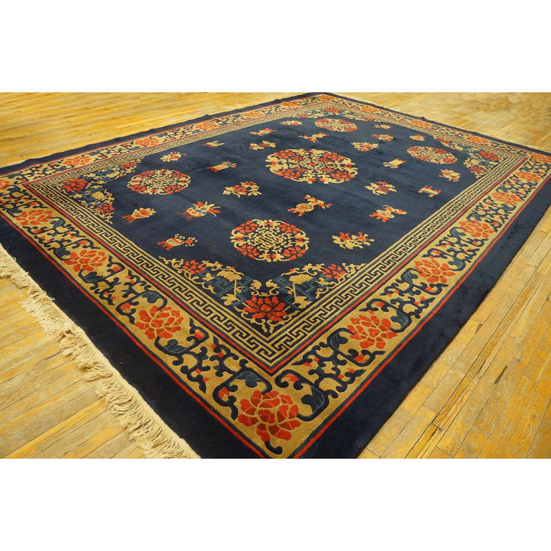 Antique Peking Room Size Wool Blue Navy Rug