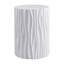 Table d'appoint d'extérieur blanc moderne avec motif cannelé ondulé