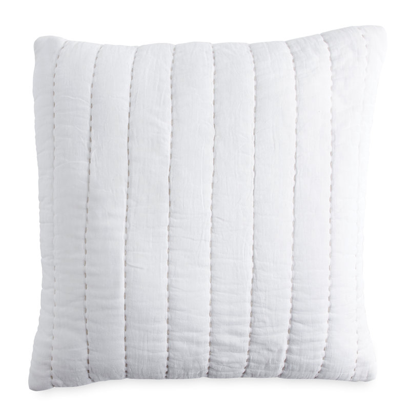 Housse de coussin en coton matelassé Pure, H 18 po x l 18 po x P 3 po