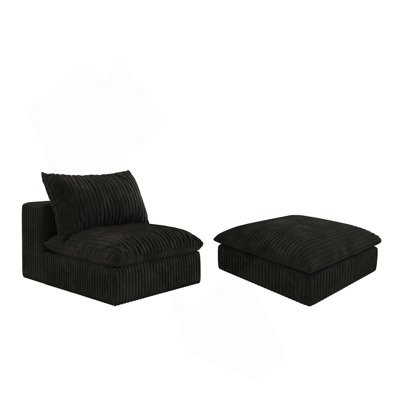1 siège central + 1 repose-pieds-NOIR