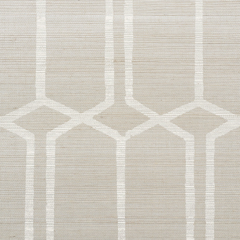 Modern Trellis Hemp Shimmer Wallpaper, Moonstone