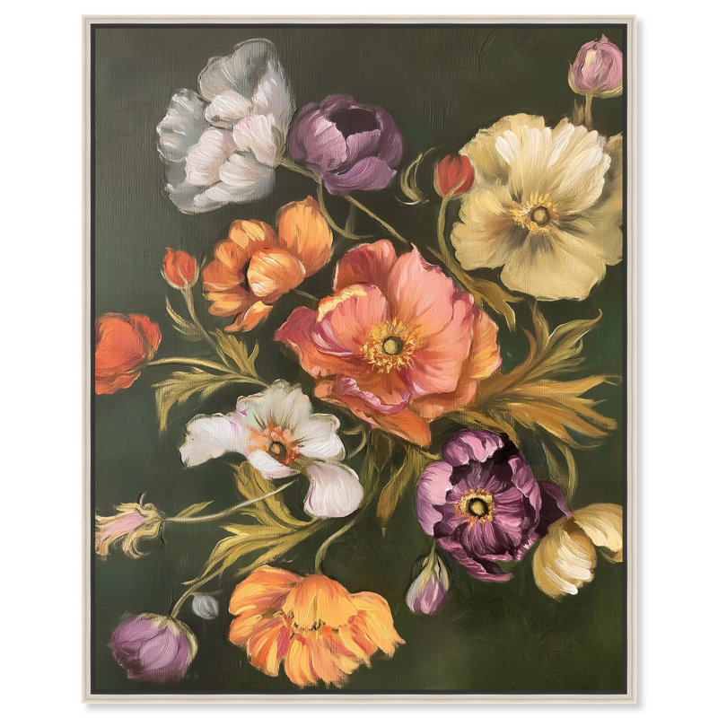«Twilight Tulips II Spring» par Art Remedy, H 37 po x l 31 po, Cadre argenté