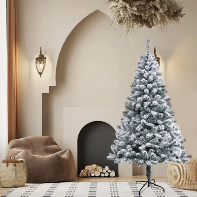 Rehaussez votre décor des Fêtes avec l'arbre de Noël recouvert de neige exquis - pour les décorations de fête de bureau à domicile