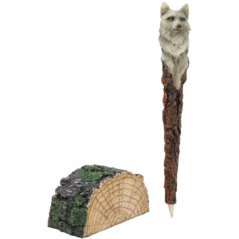 Figurine de support pour porte-écorces celtique alpha loup avec rustique médiéval imaginaire Guynn