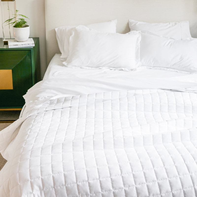 Couverture matelassée Lux California, Grand lit, Blanc