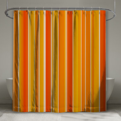 Rideau de douche à rayures - Décoration de salle de bain abstraite moderne