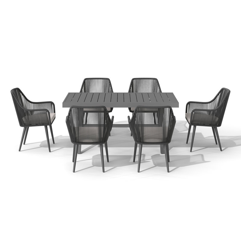7- Piece Outdoor Dining Set With Extendable Table