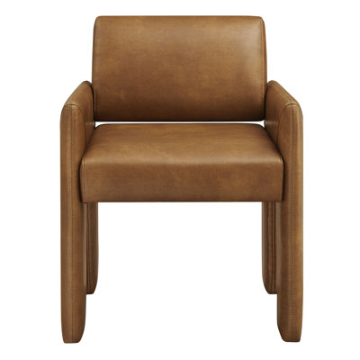 Daven Vegan Leather Dining Armchair In Canyon