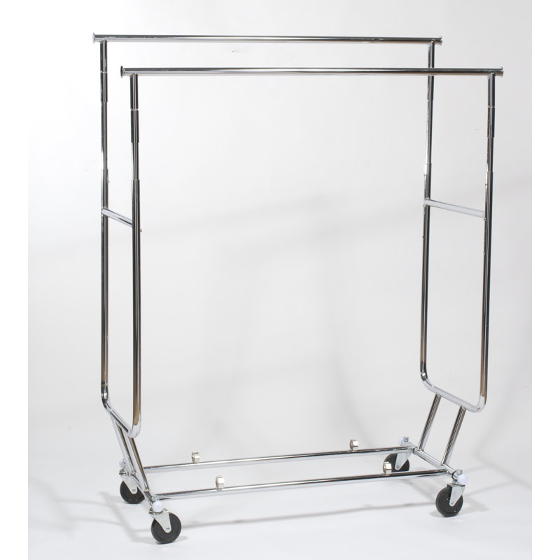  Porte-vêtements pliable à double rail 65 po