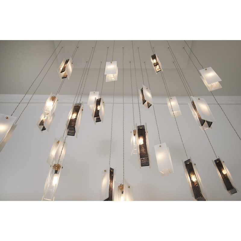 25 - Light Pendant, White/Black/Clear