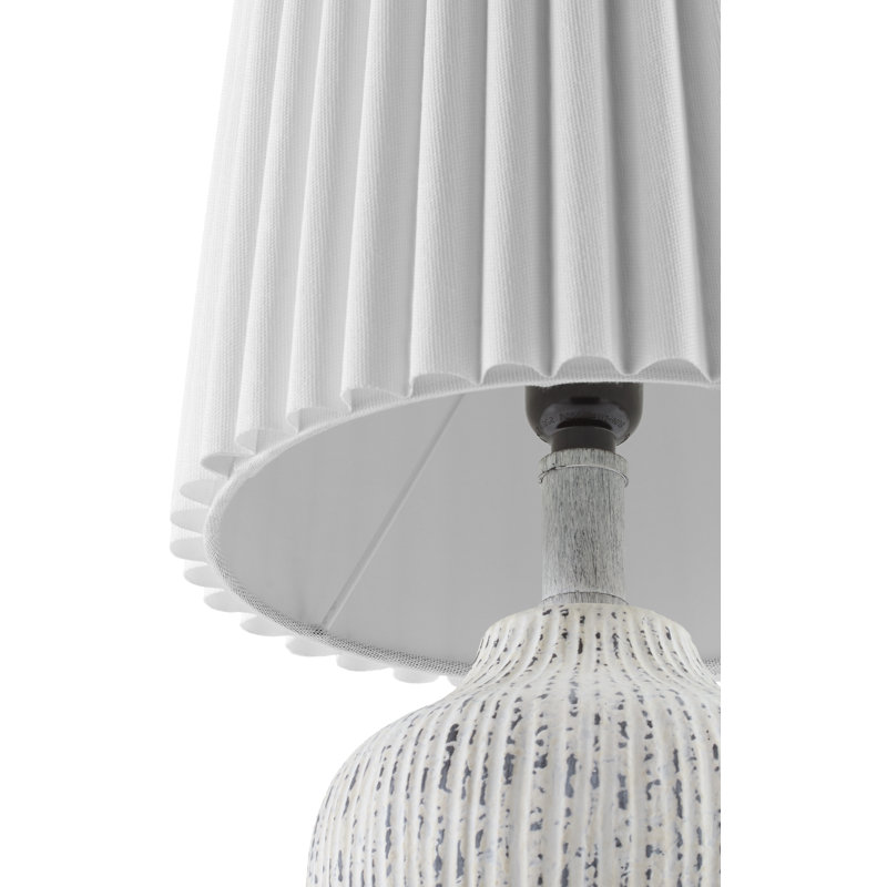 Zelman Table Lamp, Cream, White