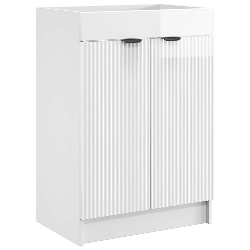 78.5 mm Single Double Bathroom Vanity Base, High Gloss White