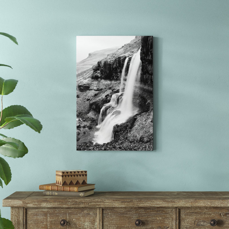 Hidden Waterfall by Laura Marshall - No Frame Print on Canvas, 76cm H x 51cm W x 3.8cm D