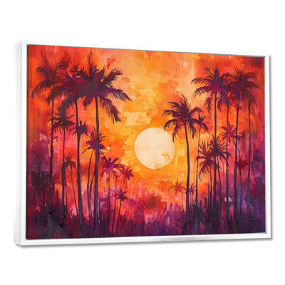 Clairah Sunset Hues Palm Trees In California - palmiers et palmiers, art mural