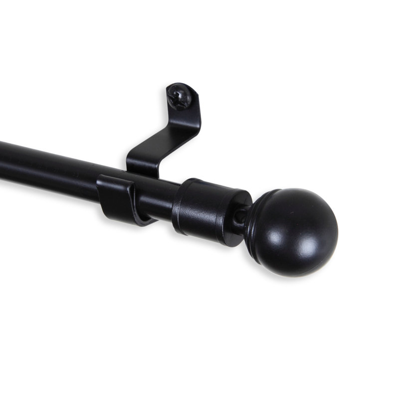 Tringle à rideaux simple ajustable Bannon, 28 po, Noir
