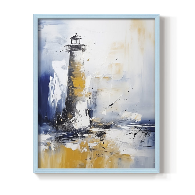 NAUTICAL Series, impression encadrée - bois massif, Bleu, H 11 po x l 9 po