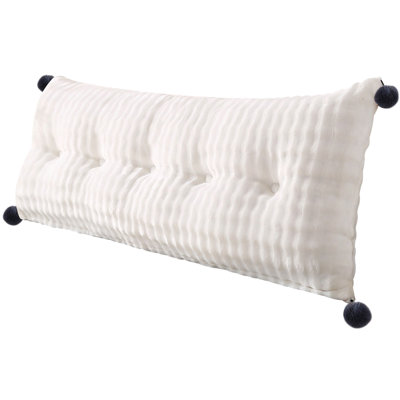 Faux Rabbit Fur Headboard Pillow With Removable Cover, Soft Plush Backrest For Working Or Reading In Bed