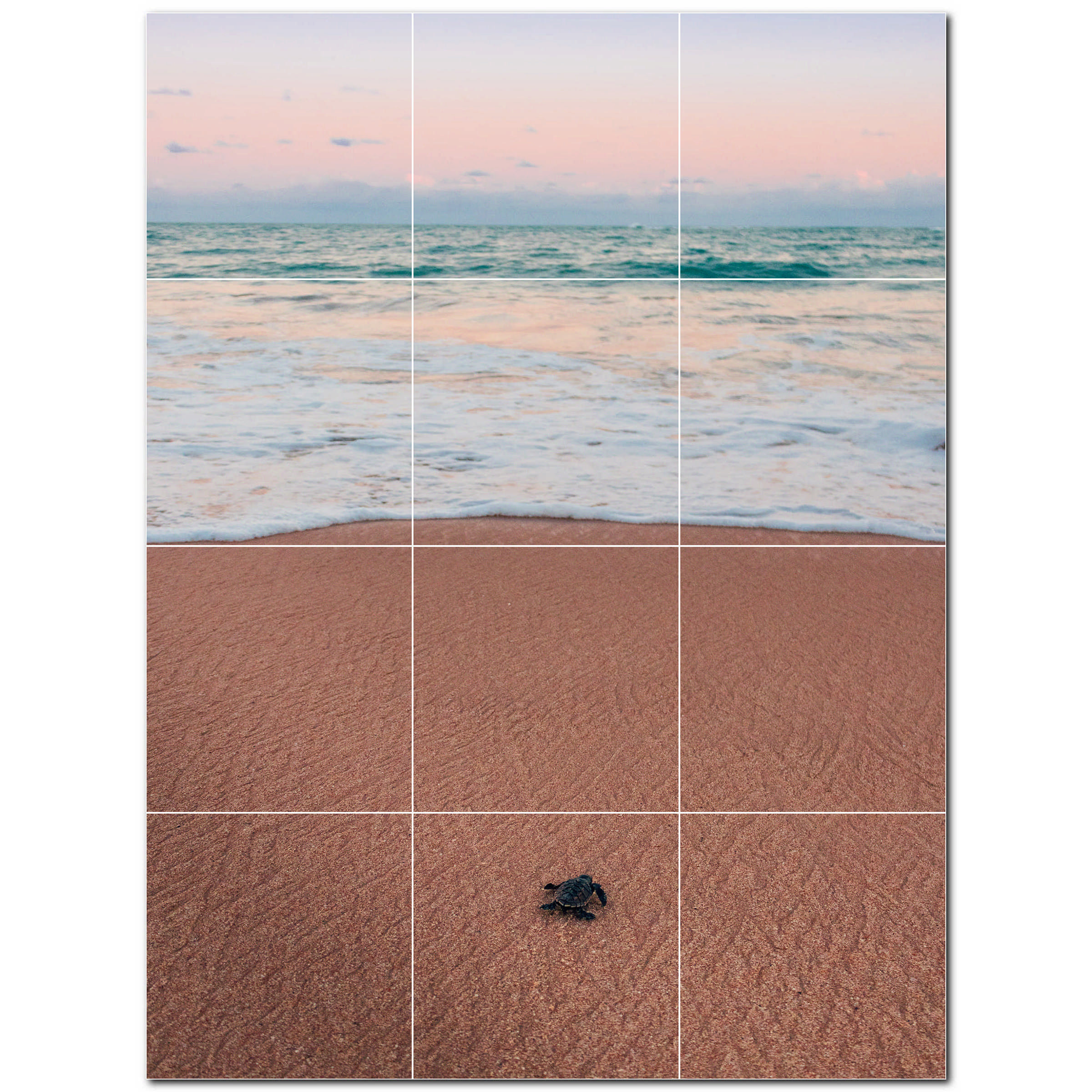 Picture-Tiles.com 36" x 48" Ceramic Turtle Photo Decorative Mural Tile ...