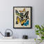 «Collage Butterflies II», toile encadrée de qualité supérieure - prête à être accrochée-789246875-789246852
