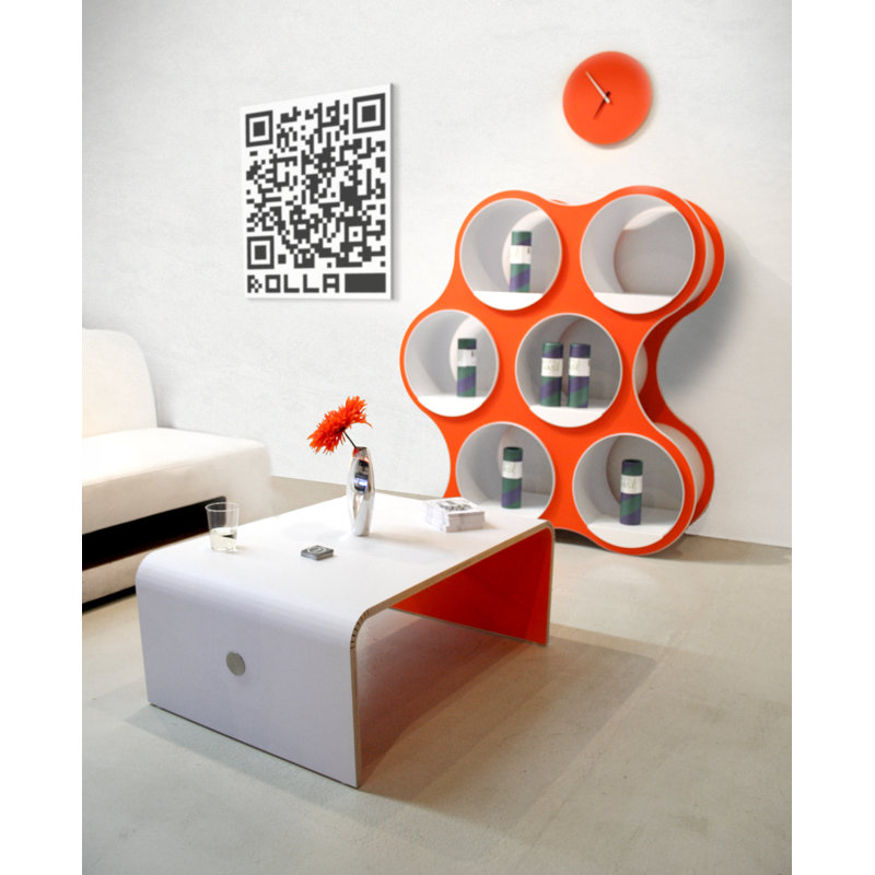 BOLLA POP Geometric Bookcase, 6 Shelves, Tangerine