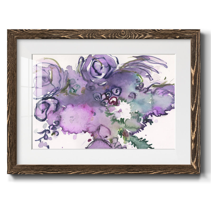 Lavande florale Splendor II, H 22 po x l 32 po x P 1,5 po, Cadre noyer