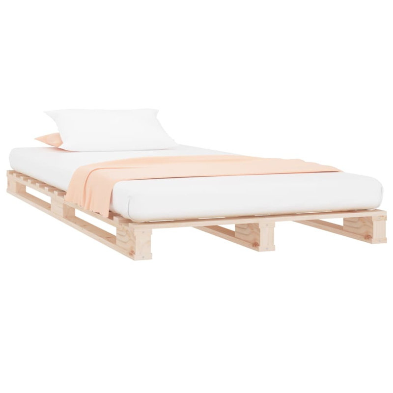 Pallet Bed Solid Wood, natural, European Single (90 x 200 cm)