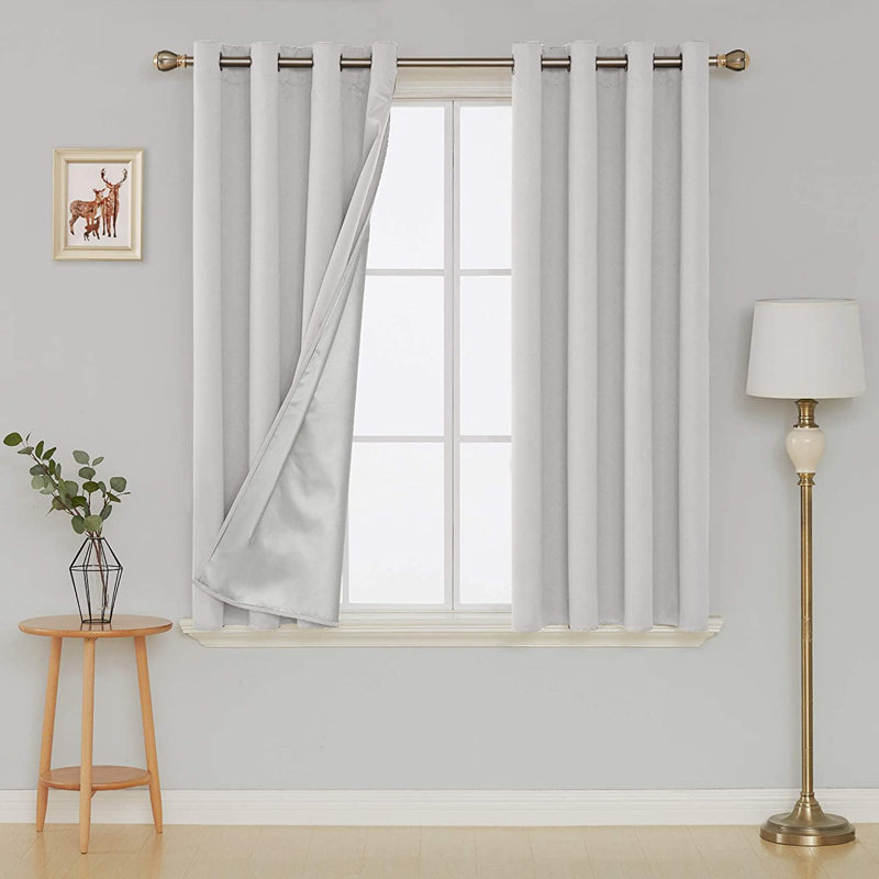 Centerview Blackout Curtains / Drapes Pair, 42" W x 63" L, Grayish White