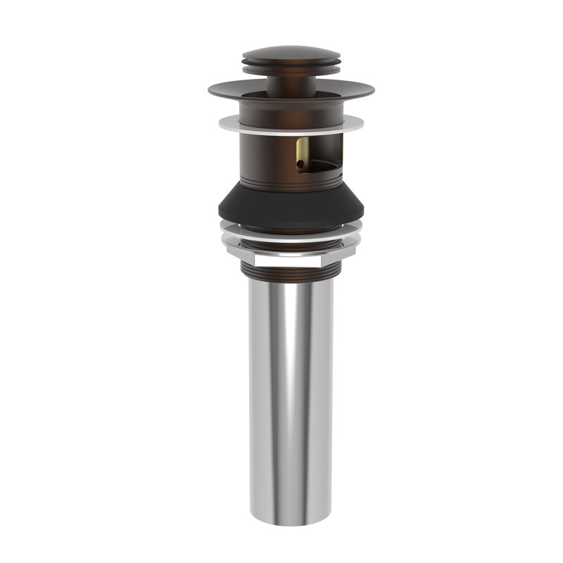 Push Pop-Up Bathroom Sink Drain with Overflow Holes, Polished Gold (PVD), Included
