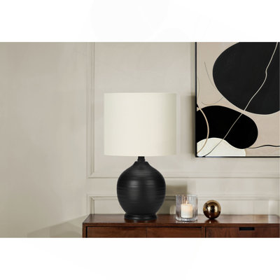 Lighting, 17 po, lampe de table, céramique, abat-jour, transitionnel