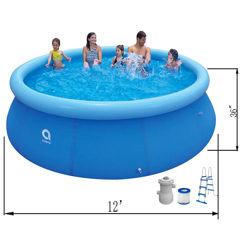 Piscine gonflable en plastique 3 pi x 12 pi