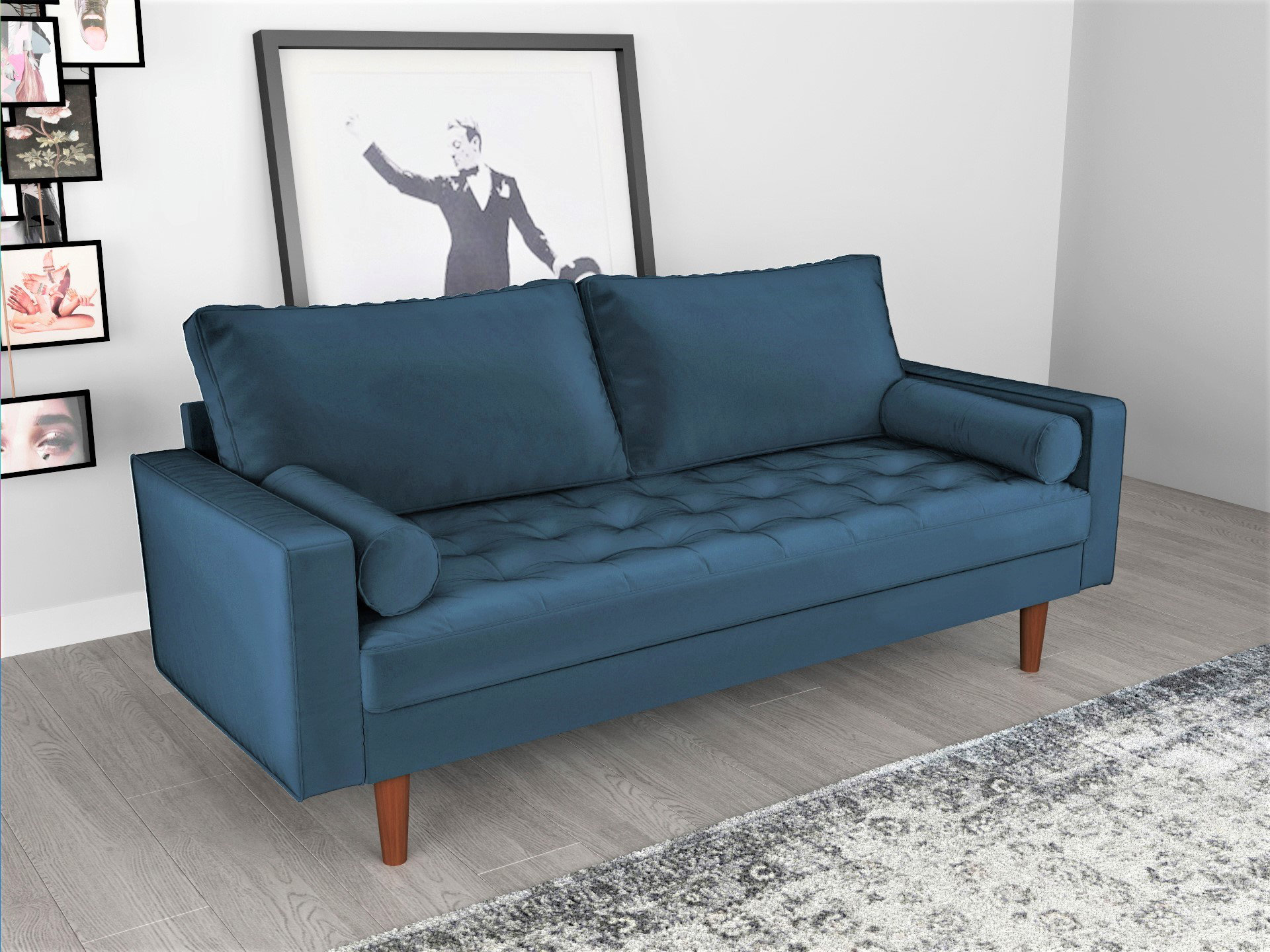 Wade Logan Leffler 69.68" Velvet Square Arm Sofa & Reviews - Wayfair Canada