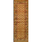 Brown Hand-Knotted Wool Honeycomb Floral Lattice Geometric Modern Contemporary Carpet Rug