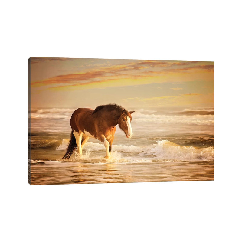 Reproduction de photo « sunembrasshorses V » par PHBurchett, Toile tendue, Pas de tapis, H 26 po x l 40 po x 1,5 po