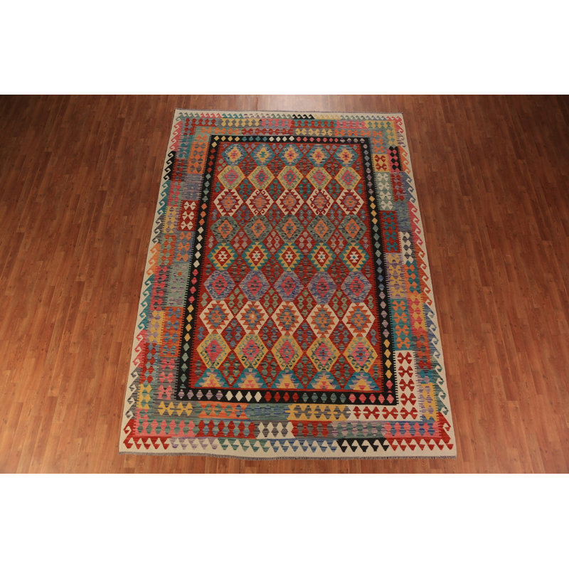 Tapis oriental en laine Kilim 8 x 12