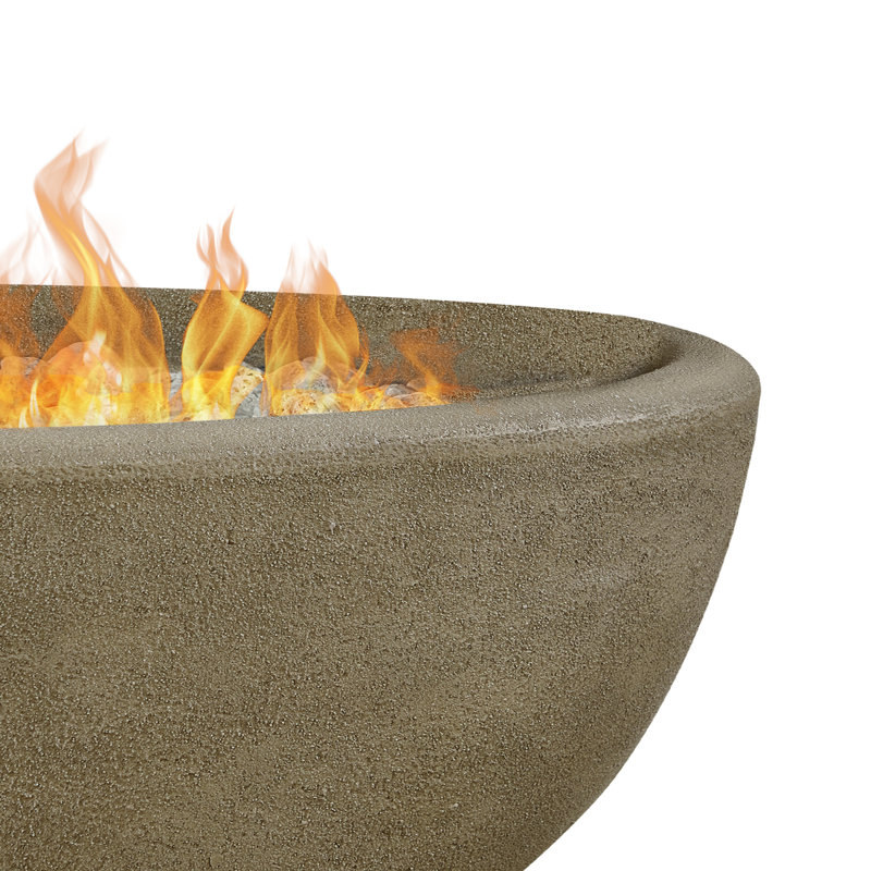 Bol de feu au propane ovale Riverside par Real Flame, Gris glacé, H 15,25 po x l 48,25 po x P 28,25 po