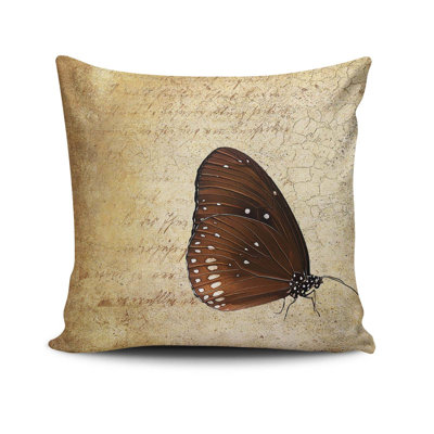 Decorative Cushion, 17.0 x 17.0 Inches, 50% Cotton / 50% Polyester, Machine Washable, Ironable, Silicone Filling, Concealed Zip Closure | Soft & Stylish Throw Pillow for Living Room, Bedroom, & Office Décor